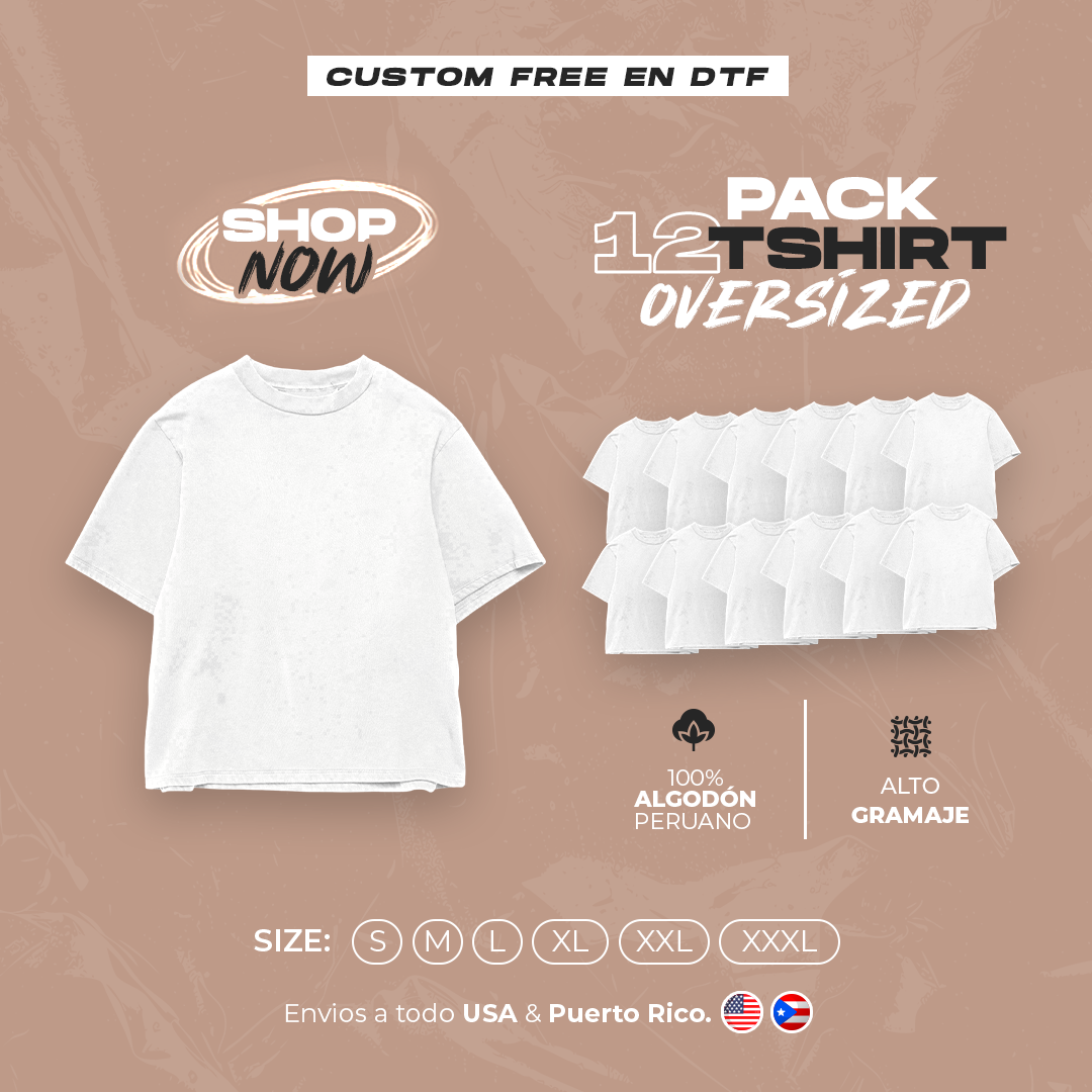 PACK X 12 OVERSIZED | WHITE