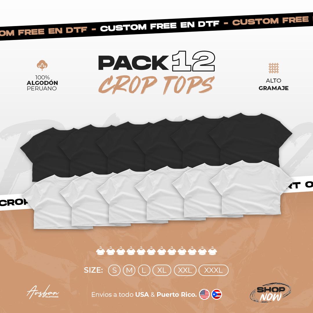 PACK X 12 CROP TOP | BLACK & WHITE | SEMI CROP