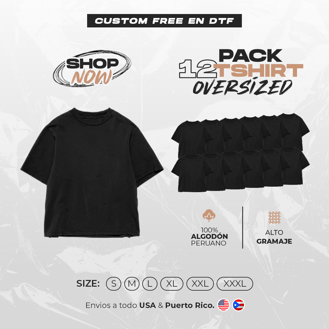 PACK X 12 OVERSIZED | BLACK