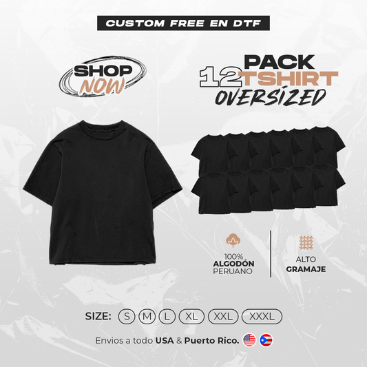 PACK X 12 OVERSIZED | BLACK