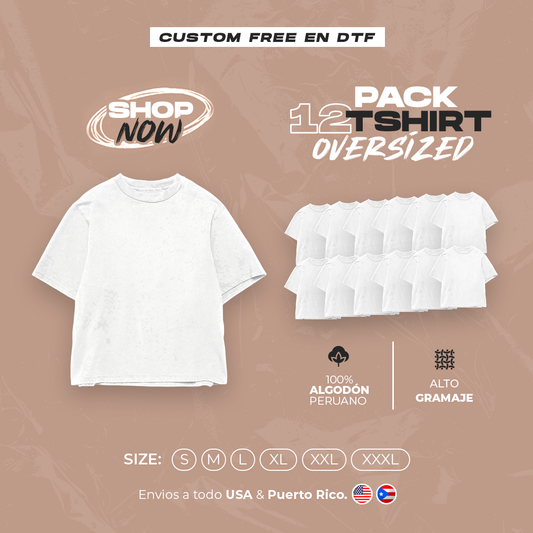 PACK X 12 OVERSIZED | WHITE